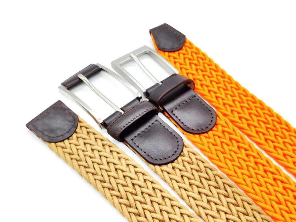 Custom leather belts in different styles for brand promotion.
